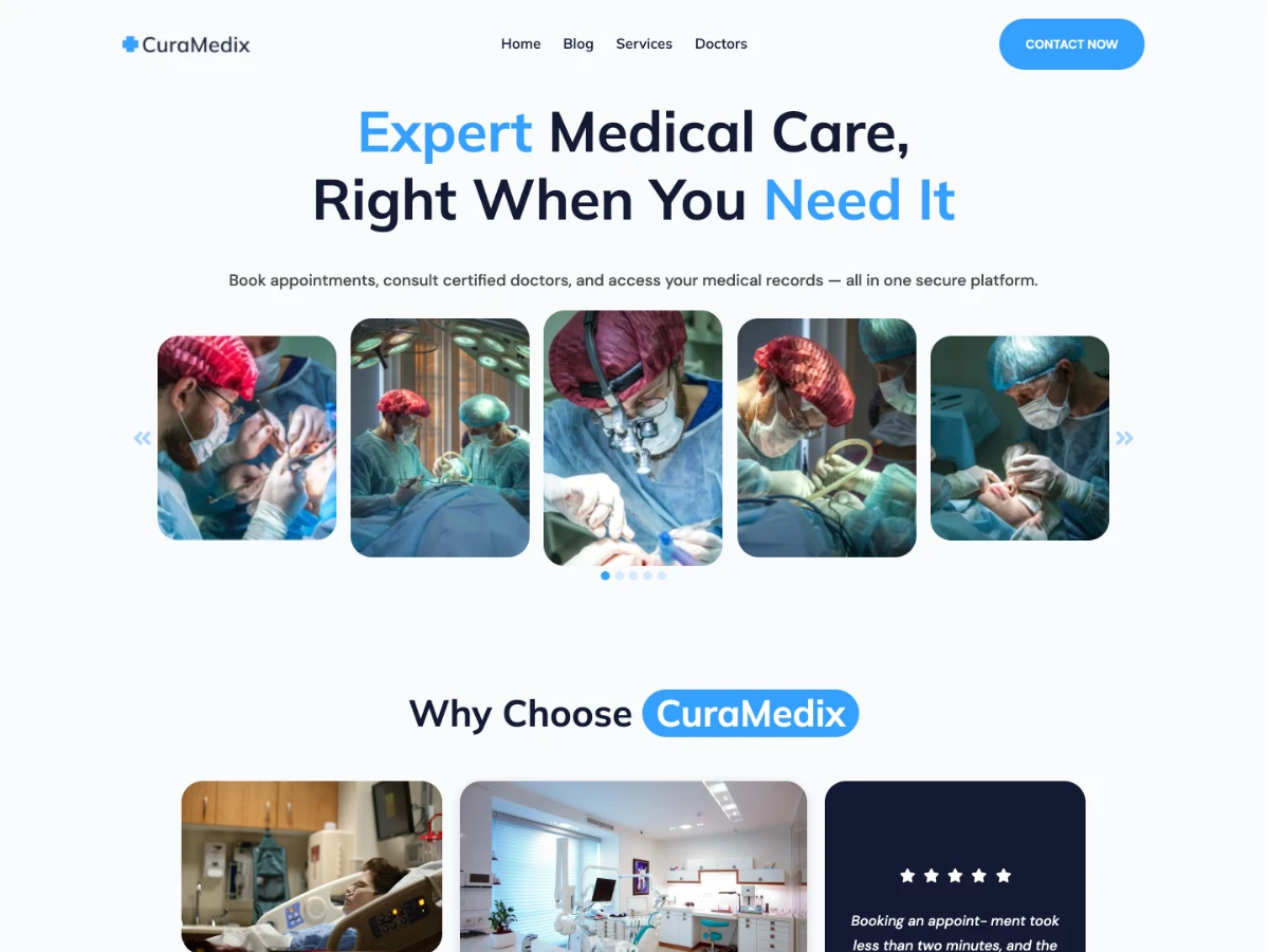 Screenshot of CuraMedix WordPress theme